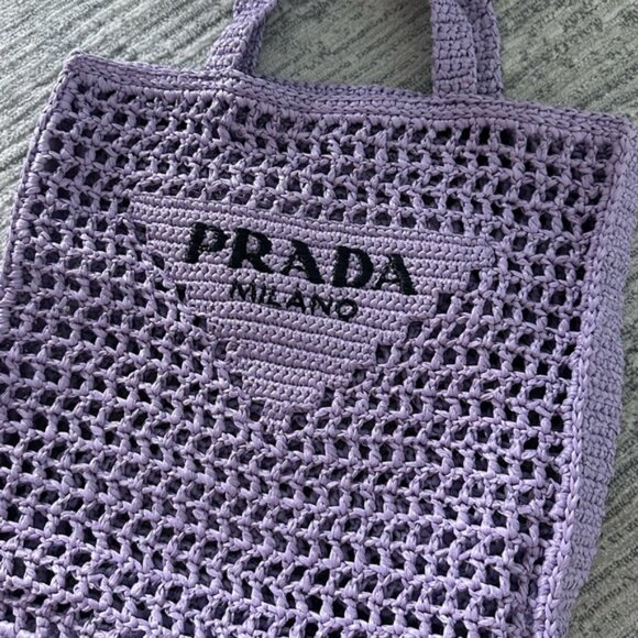 Prada Crochet tote bag Purple - Picture 5 of 5